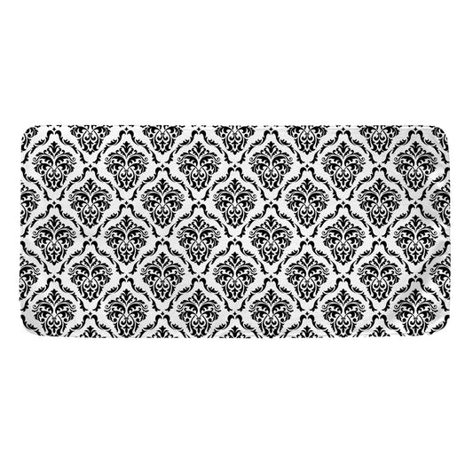 White And Black Damask Pattern Print Towel