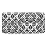 White And Black Damask Pattern Print Towel
