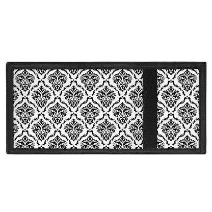 White And Black Damask Pattern Print Trifold Wallet