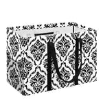 White And Black Damask Pattern Print Utility Tote Bag