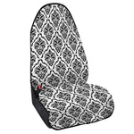 White And Black Damask Pattern Print Waterproof Car Seat Cover