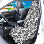 White And Black Damask Pattern Print Waterproof Car Seat Cover