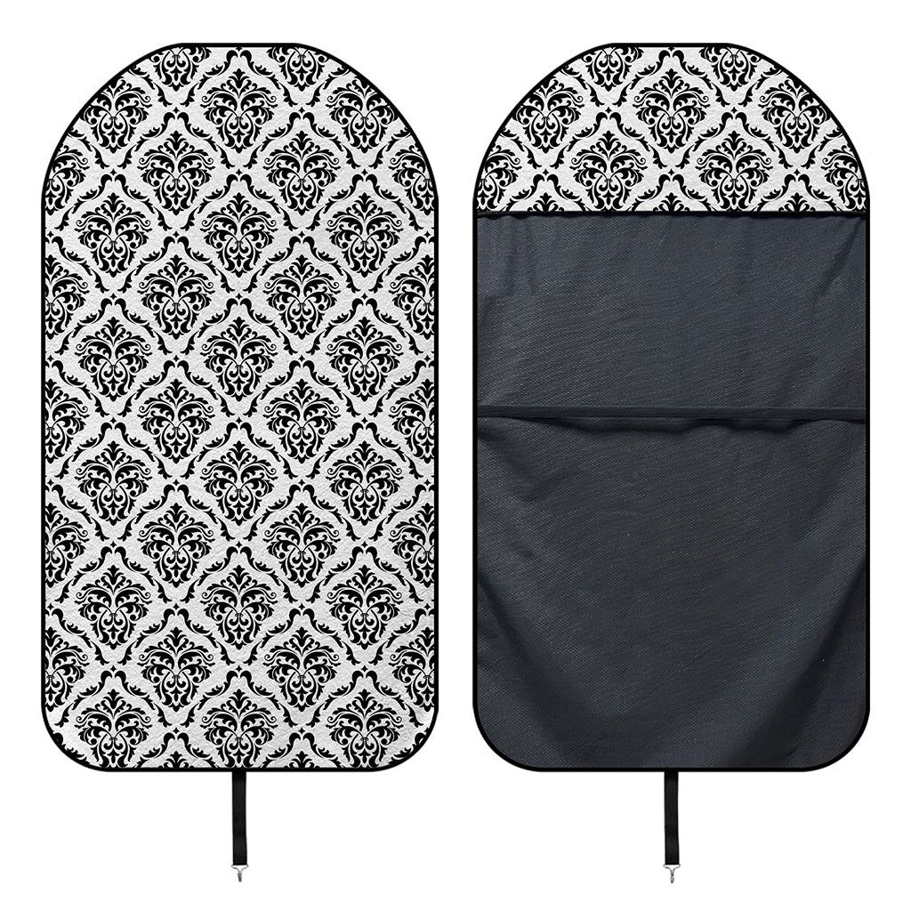 White And Black Damask Pattern Print Waterproof Car Seat Cover