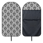White And Black Damask Pattern Print Waterproof Car Seat Cover