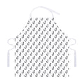 White And Black Fishing Hooks Print Adjustable Apron