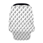 White And Black Fishing Hooks Print Baby Seat Cover