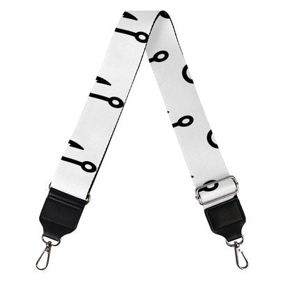 White And Black Fishing Hooks Print Bag Strap