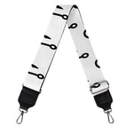 White And Black Fishing Hooks Print Bag Strap