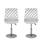 White And Black Fishing Hooks Print Bar Stool Covers