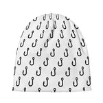 White And Black Fishing Hooks Print Beanie