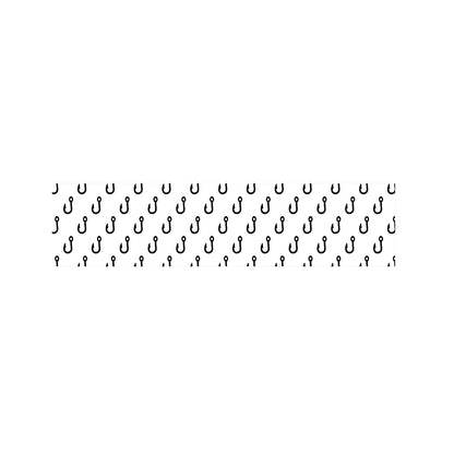 White And Black Fishing Hooks Print Bed Runner