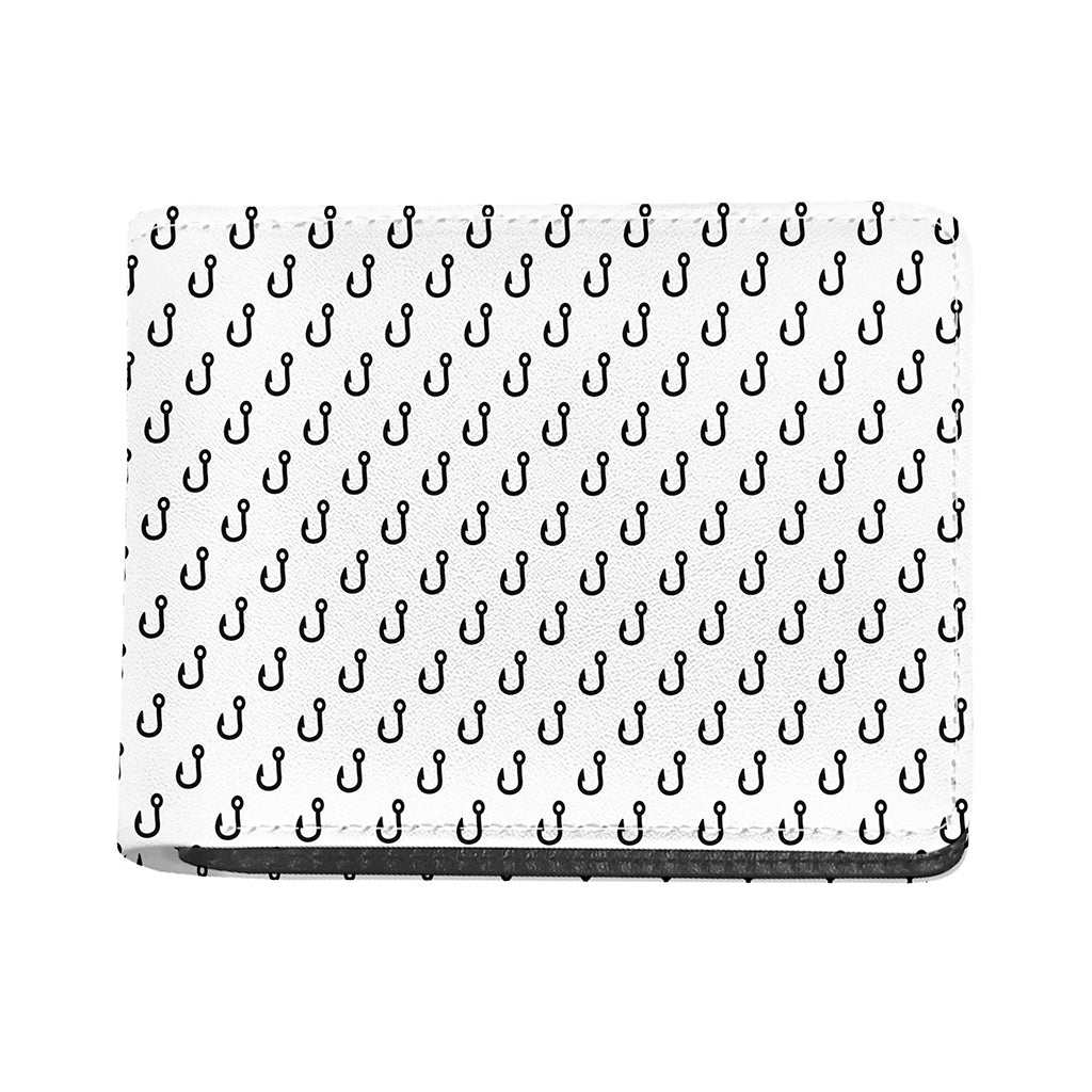 White And Black Fishing Hooks Print Bifold Wallet