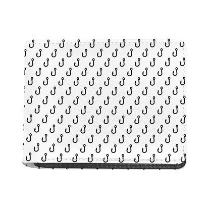 White And Black Fishing Hooks Print Bifold Wallet