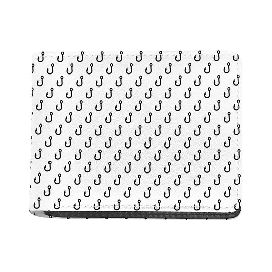White And Black Fishing Hooks Print Bifold Wallet