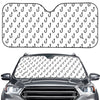 White And Black Fishing Hooks Print Car Windshield Sun Shade