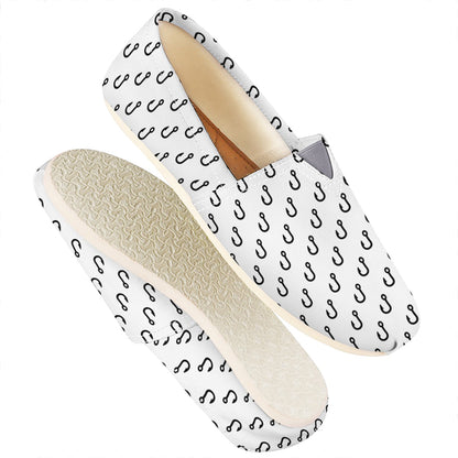White And Black Fishing Hooks Print Casual Shoes