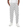 White And Black Fishing Hooks Print Cotton Sweatpants