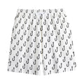 White And Black Fishing Hooks Print Cotton Shorts