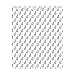 White And Black Fishing Hooks Print Curtain