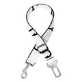 White And Black Fishing Hooks Print Dog Seat Belt