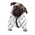 White And Black Fishing Hooks Print Dog Zip Up Hoodie