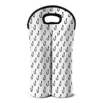 White And Black Fishing Hooks Print Double Neoprene Wine Tote