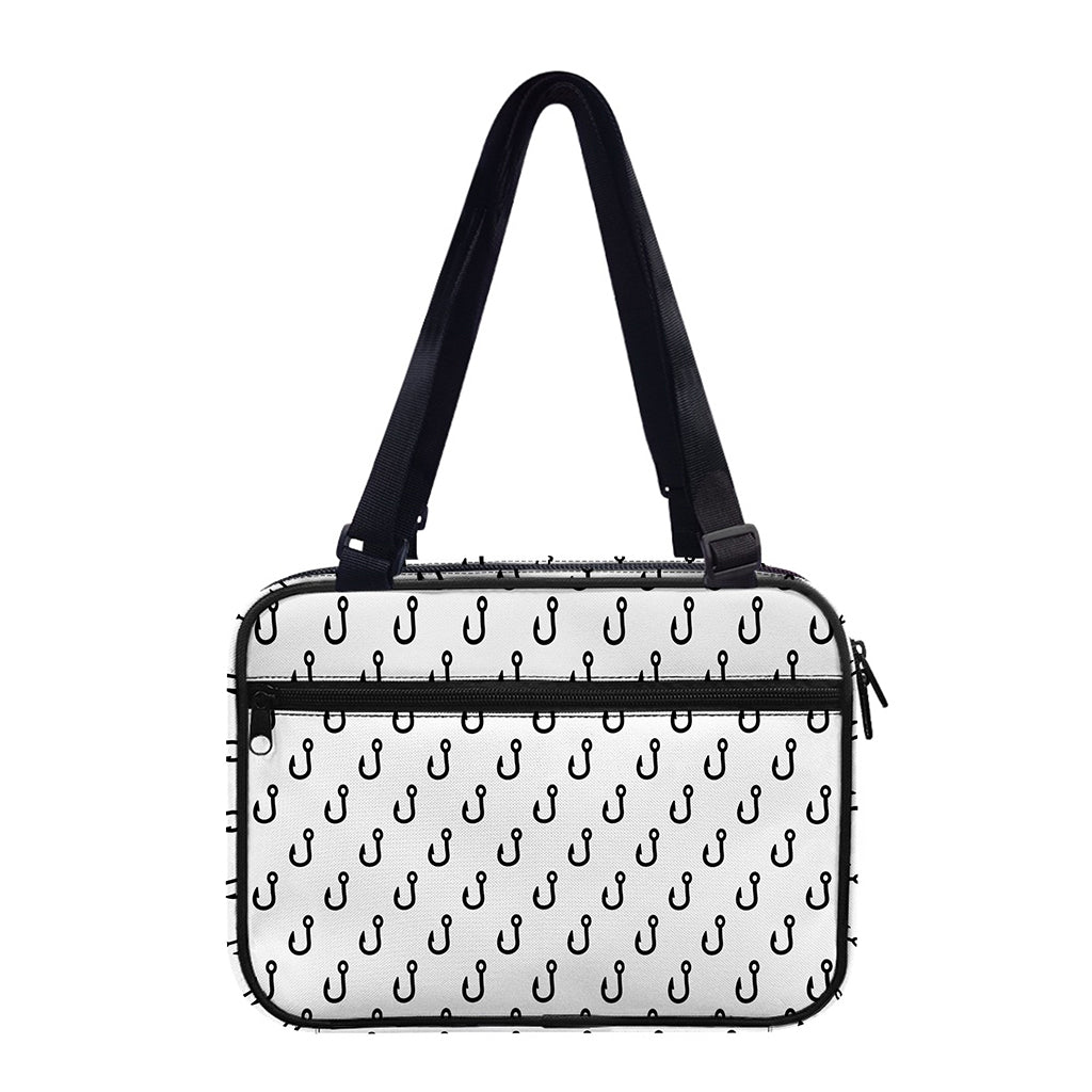 White And Black Fishing Hooks Print Double Strap Bible Bag