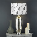 White And Black Fishing Hooks Print Drum Lamp Shade