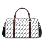 White And Black Fishing Hooks Print Duffle Bag