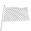 White And Black Fishing Hooks Print Flag