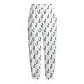 White And Black Fishing Hooks Print Fleece Lined Knit Pants