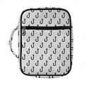 White And Black Fishing Hooks Print Front Pocket Bible Bag