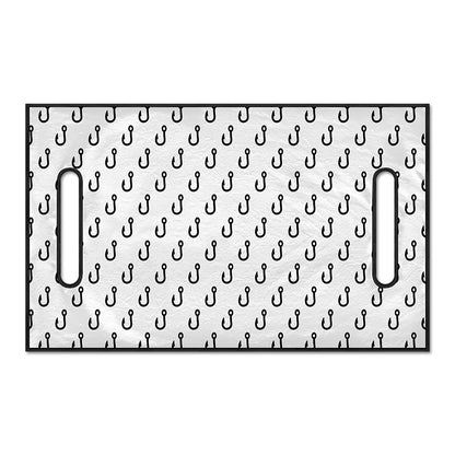 White And Black Fishing Hooks Print Golf Cart Seat Cover