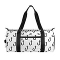 White And Black Fishing Hooks Print Gym Bag