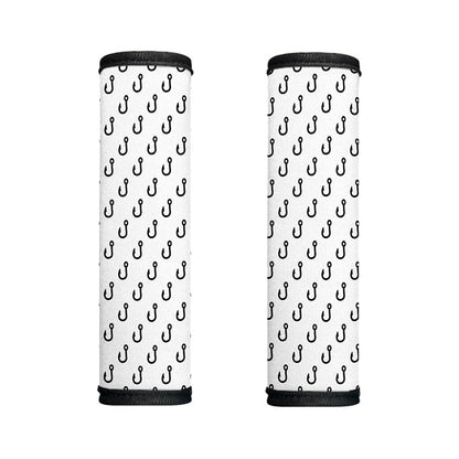 White And Black Fishing Hooks Print Handle Covers