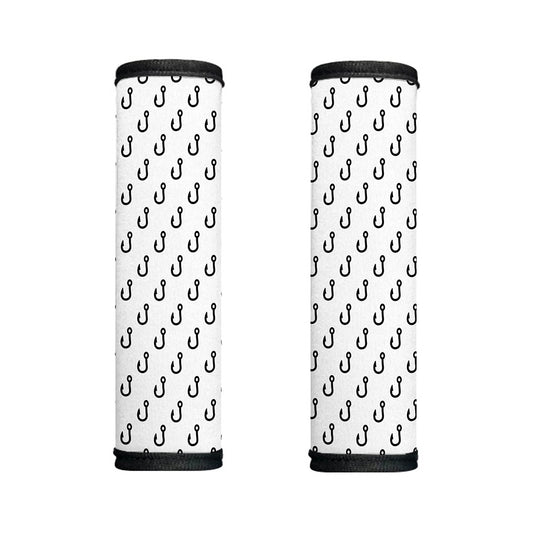 White And Black Fishing Hooks Print Handle Covers