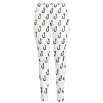 White And Black Fishing Hooks Print High-Waisted Pocket Leggings
