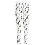 White And Black Fishing Hooks Print High-Waisted Pocket Leggings