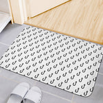 White And Black Fishing Hooks Print Indoor Door Mat
