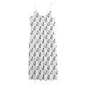 White And Black Fishing Hooks Print Jersey Midi Cami Dress