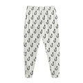 White And Black Fishing Hooks Print Jogger Pants