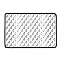 White And Black Fishing Hooks Print Kitchen Mat