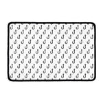 White And Black Fishing Hooks Print Kitchen Mat
