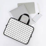 White And Black Fishing Hooks Print Laptop Sleeve With Handle