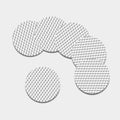 White And Black Fishing Hooks Print Leather Coaster Set