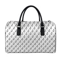 White And Black Fishing Hooks Print Leather Duffel Bag