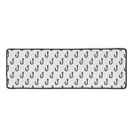 White And Black Fishing Hooks Print Long Kitchen Mat