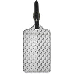 White And Black Fishing Hooks Print Luggage Tag