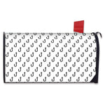 White And Black Fishing Hooks Print Mailbox Cover