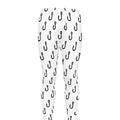 White And Black Fishing Hooks Print Men's Leggings